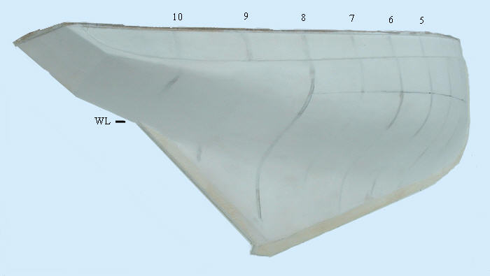 half plaster mould hull starboard aft